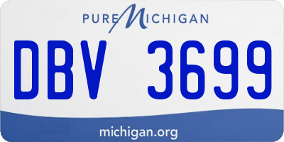 MI license plate DBV3699