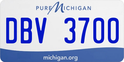 MI license plate DBV3700