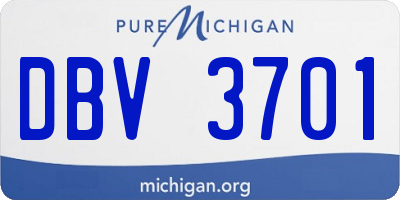 MI license plate DBV3701