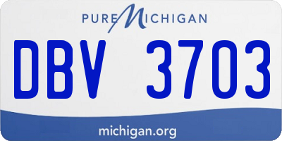 MI license plate DBV3703