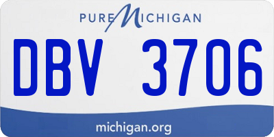 MI license plate DBV3706