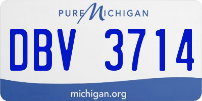 MI license plate DBV3714