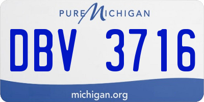 MI license plate DBV3716