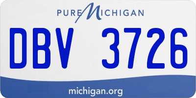 MI license plate DBV3726
