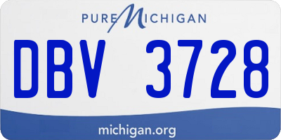 MI license plate DBV3728
