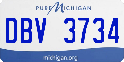 MI license plate DBV3734