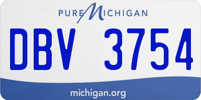 MI license plate DBV3754