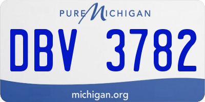 MI license plate DBV3782