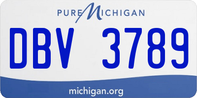 MI license plate DBV3789