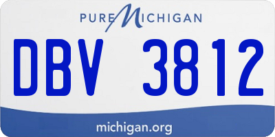 MI license plate DBV3812