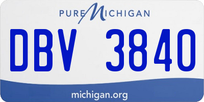 MI license plate DBV3840