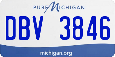 MI license plate DBV3846