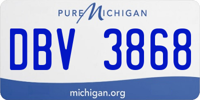 MI license plate DBV3868