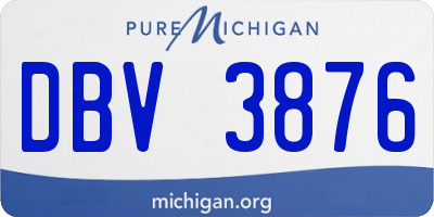 MI license plate DBV3876