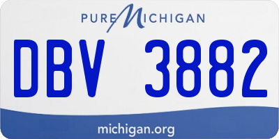 MI license plate DBV3882