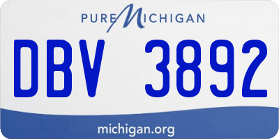 MI license plate DBV3892