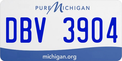 MI license plate DBV3904