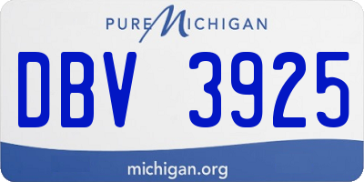 MI license plate DBV3925