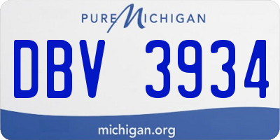 MI license plate DBV3934