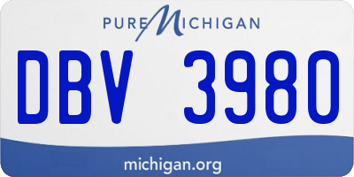 MI license plate DBV3980