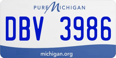 MI license plate DBV3986