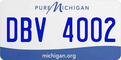 MI license plate DBV4002