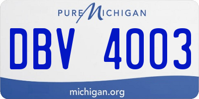 MI license plate DBV4003