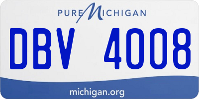 MI license plate DBV4008