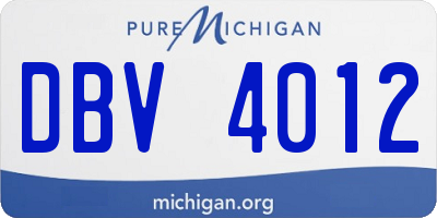 MI license plate DBV4012
