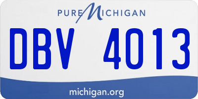 MI license plate DBV4013