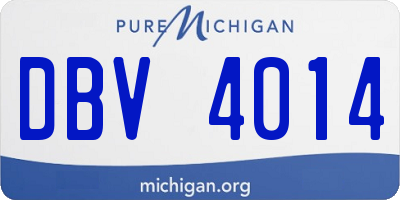 MI license plate DBV4014