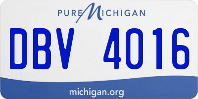 MI license plate DBV4016