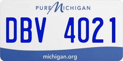 MI license plate DBV4021
