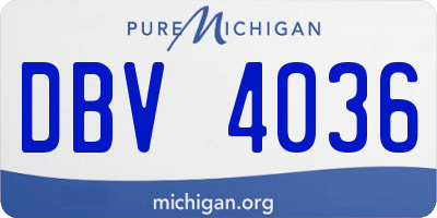 MI license plate DBV4036
