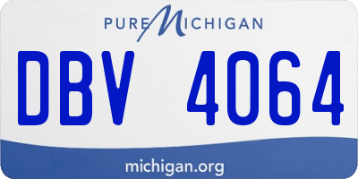 MI license plate DBV4064