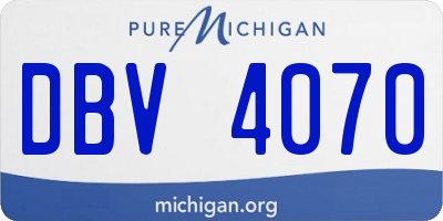 MI license plate DBV4070