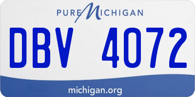 MI license plate DBV4072