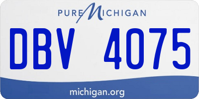 MI license plate DBV4075