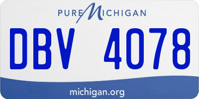 MI license plate DBV4078