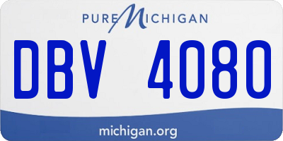 MI license plate DBV4080