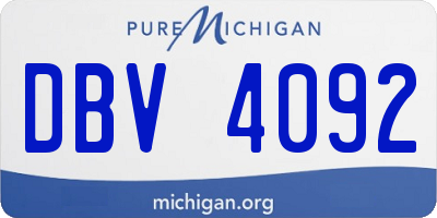 MI license plate DBV4092