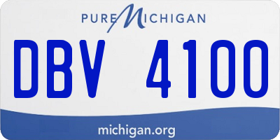 MI license plate DBV4100