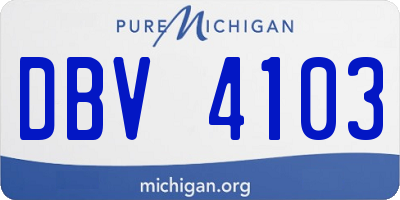 MI license plate DBV4103