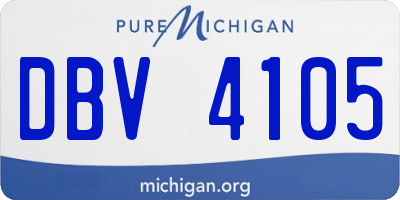 MI license plate DBV4105