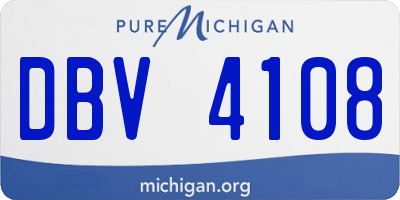 MI license plate DBV4108