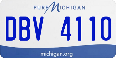 MI license plate DBV4110