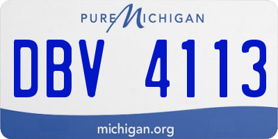 MI license plate DBV4113