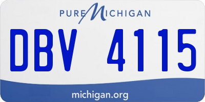 MI license plate DBV4115