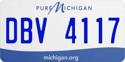 MI license plate DBV4117