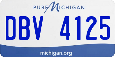 MI license plate DBV4125